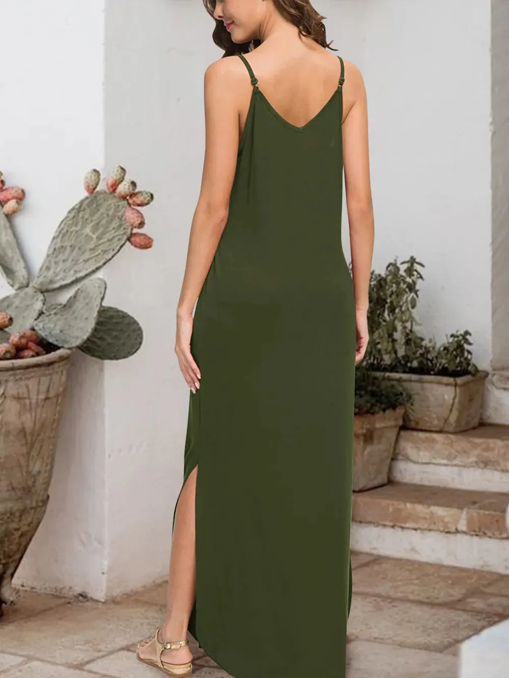 Slit Scoop Neck Sleeveless Dress sold by Gigi Laurent product image thumbnail 4