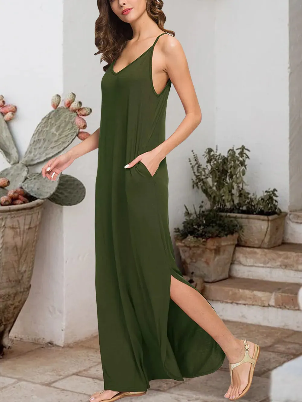 Slit Scoop Neck Sleeveless Dress sold by Gigi Laurent product image thumbnail 5