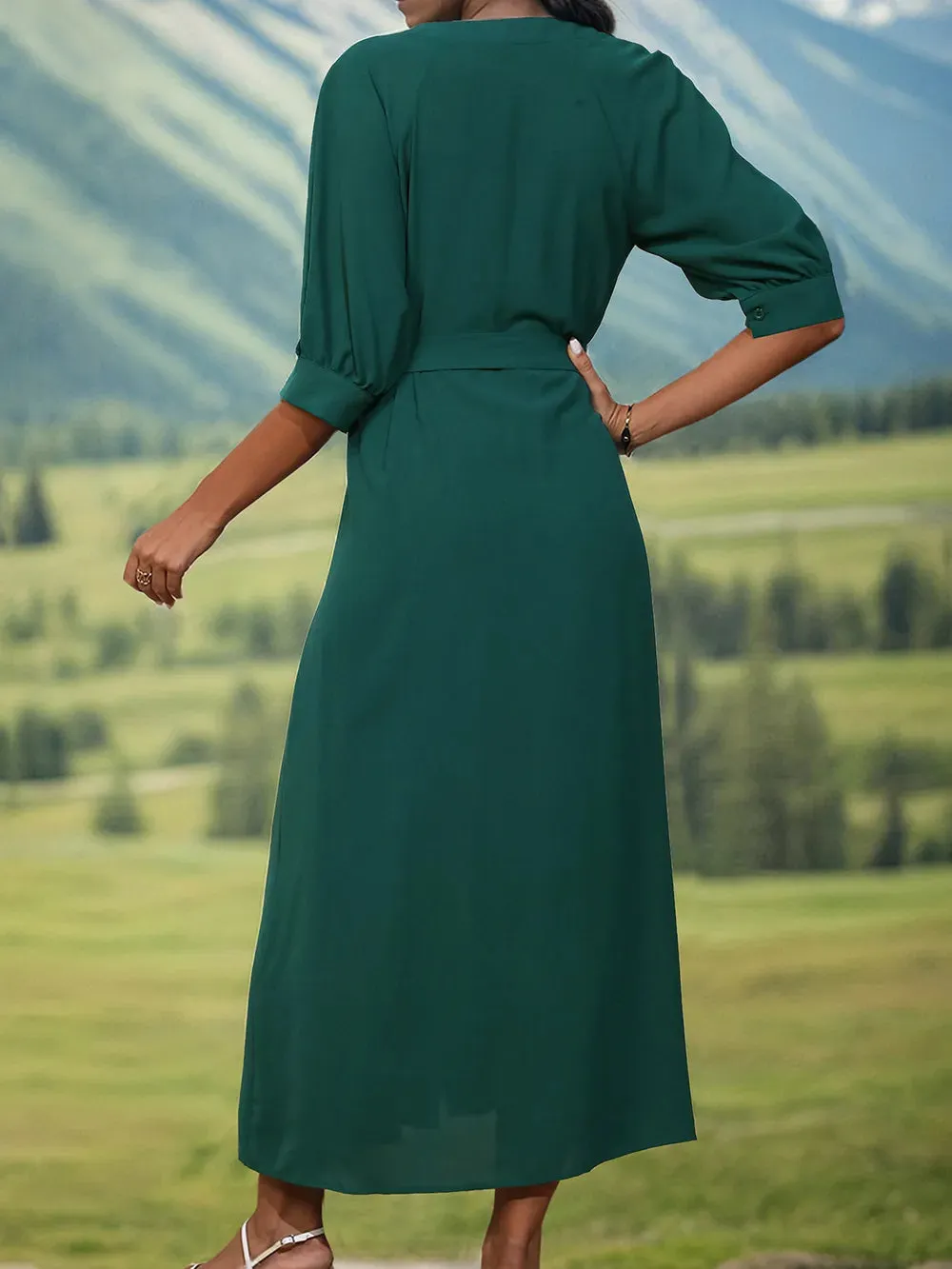 Perfee Button Up Half Sleeve Dress sold by Gigi Laurent product image thumbnail 2