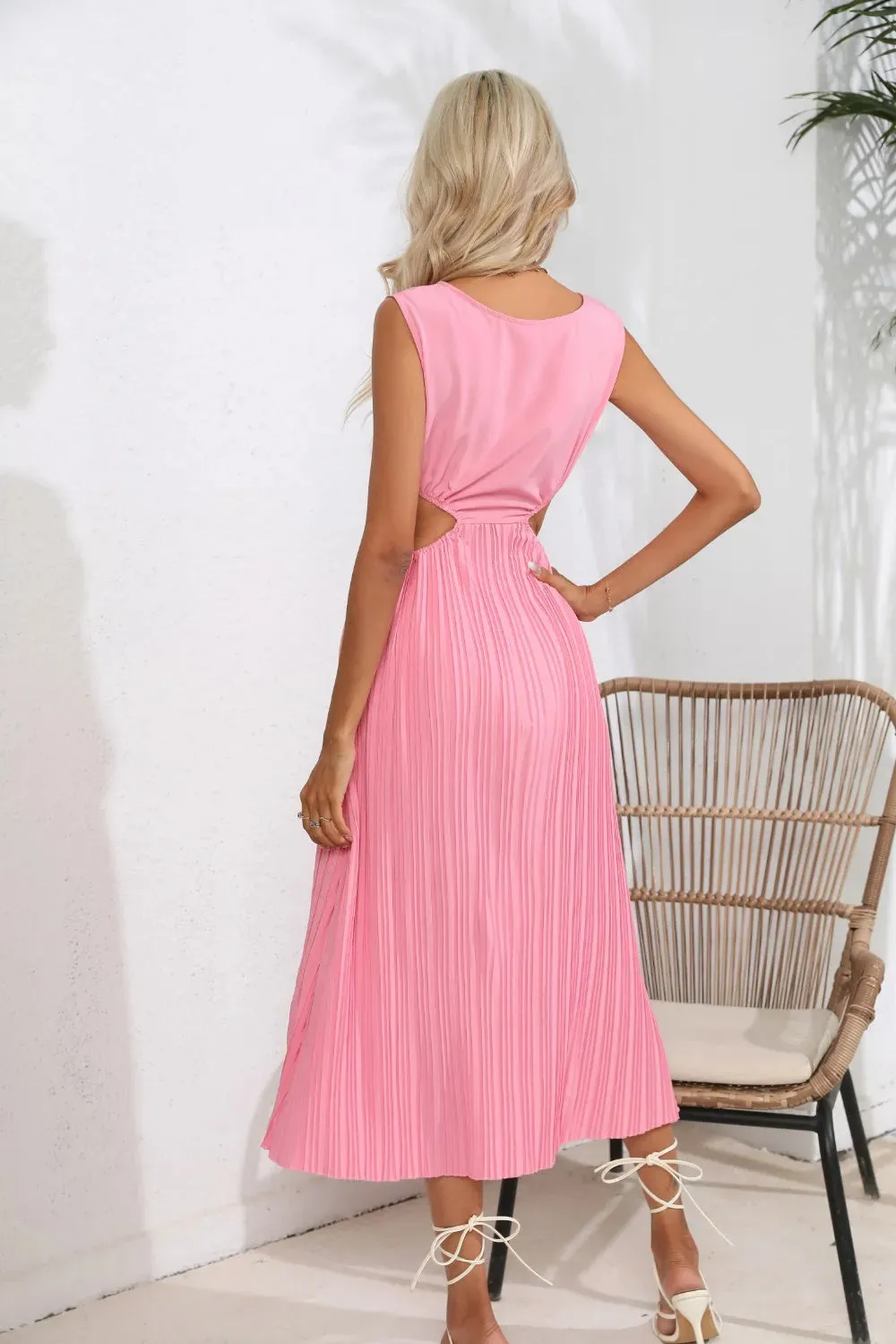 Cutout Ruched Round Neck Tank Dress sold by Gigi Laurent product image thumbnail 4