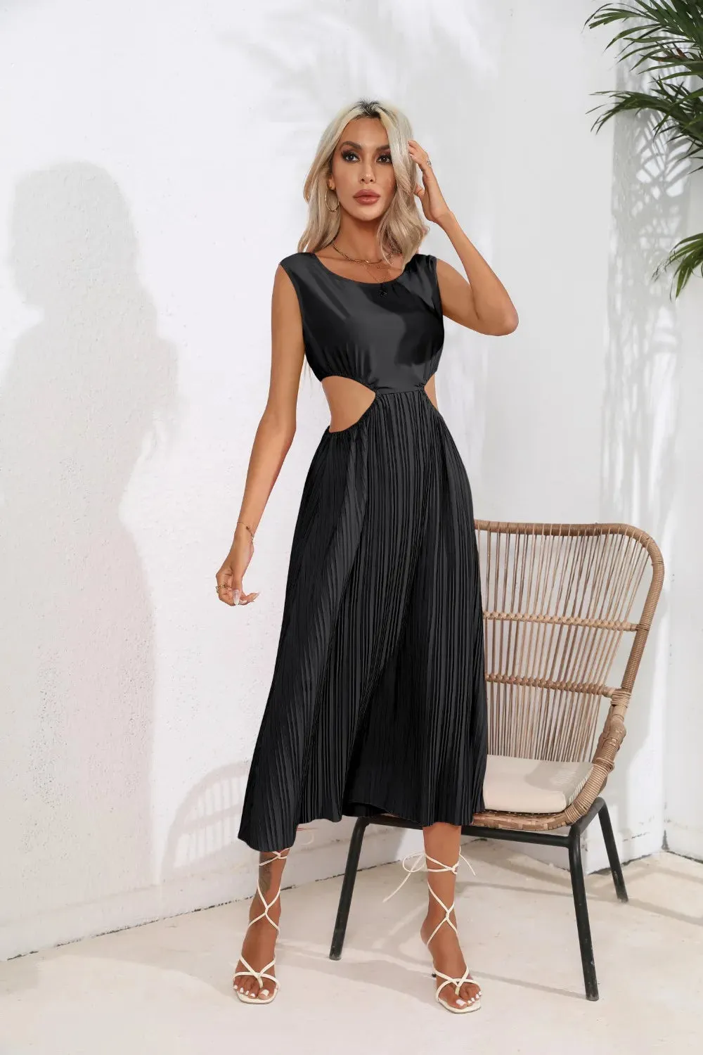 Cutout Ruched Round Neck Tank Dress sold by Gigi Laurent product image thumbnail 5
