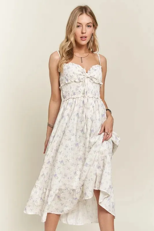 ADORA Smocked Floral Sweetheart Neck Cami Dress sold by Gigi Laurent product image thumbnail 3