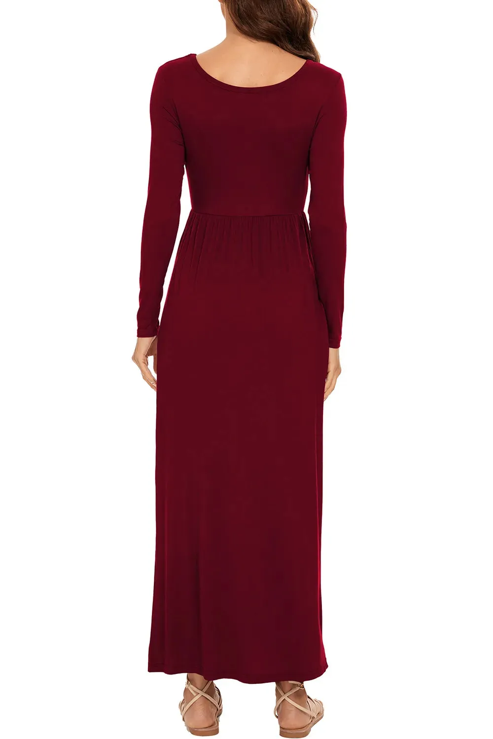 Round Neck Long Sleeve Pocketed Maxi Dress sold by Gigi Laurent product image thumbnail 2