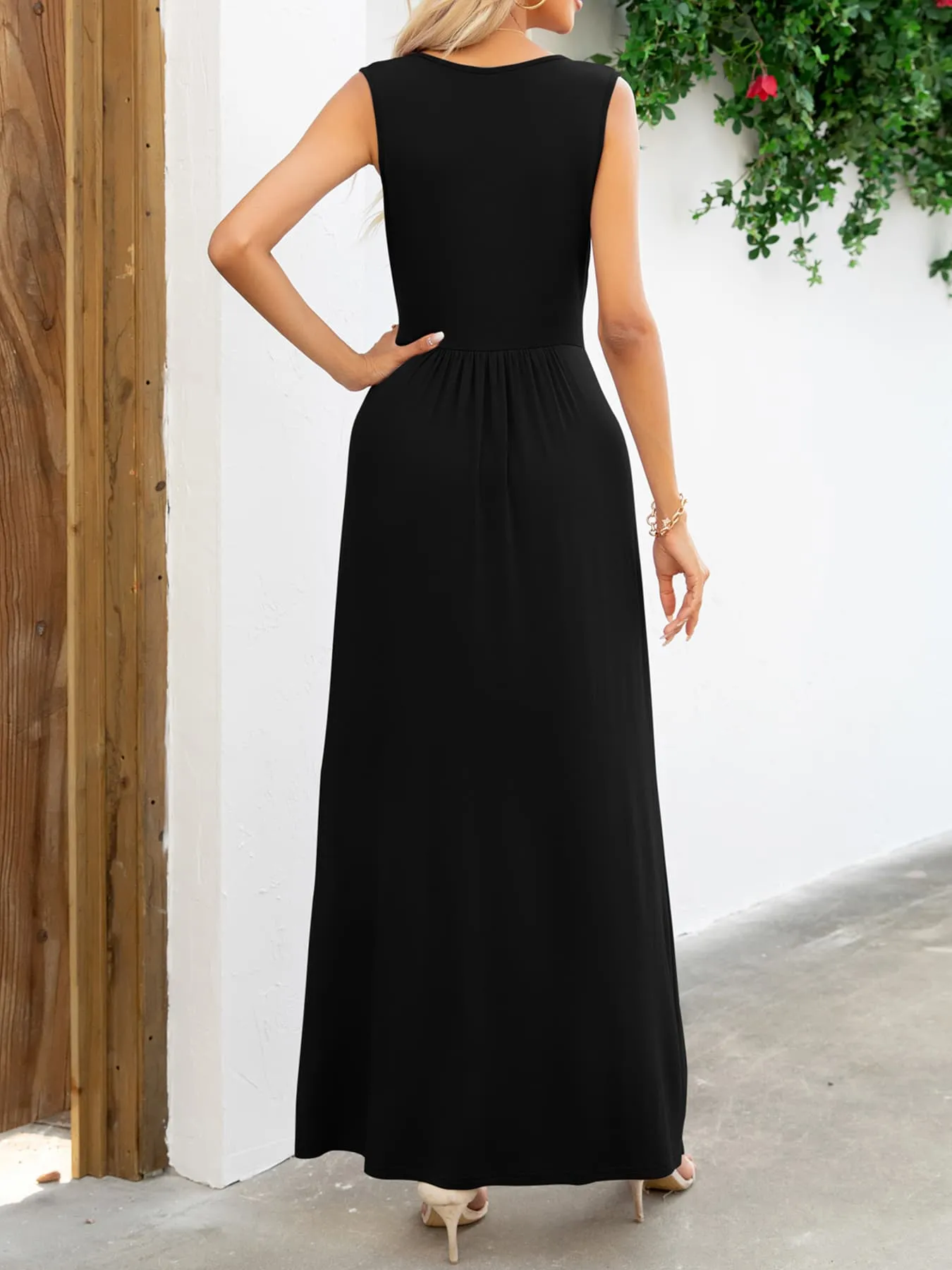 Surplice Neck Sleeveless Maxi Dress sold by Gigi Laurent product image thumbnail 2