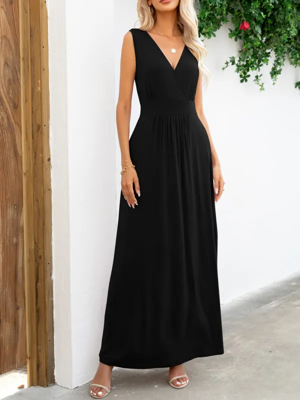 Surplice Neck Sleeveless Maxi Dress sold by Gigi Laurent