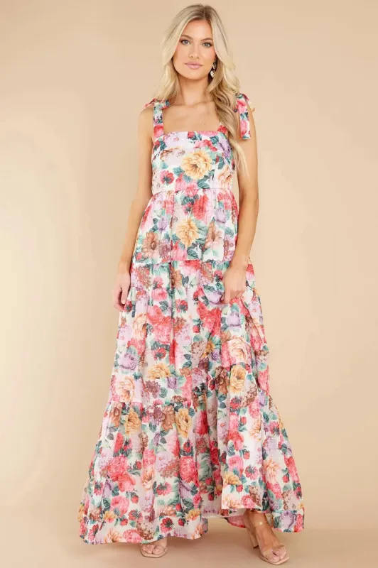Floral Square Neck Wide Strap Maxi Dress sold by Gigi Laurent