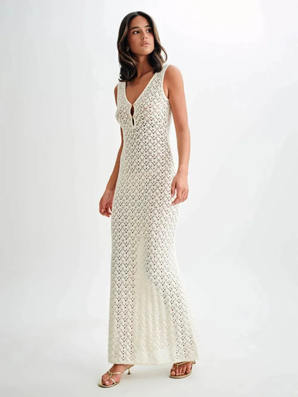 Openwork Sleeveless Maxi Dress sold by Gigi Laurent product image thumbnail 2