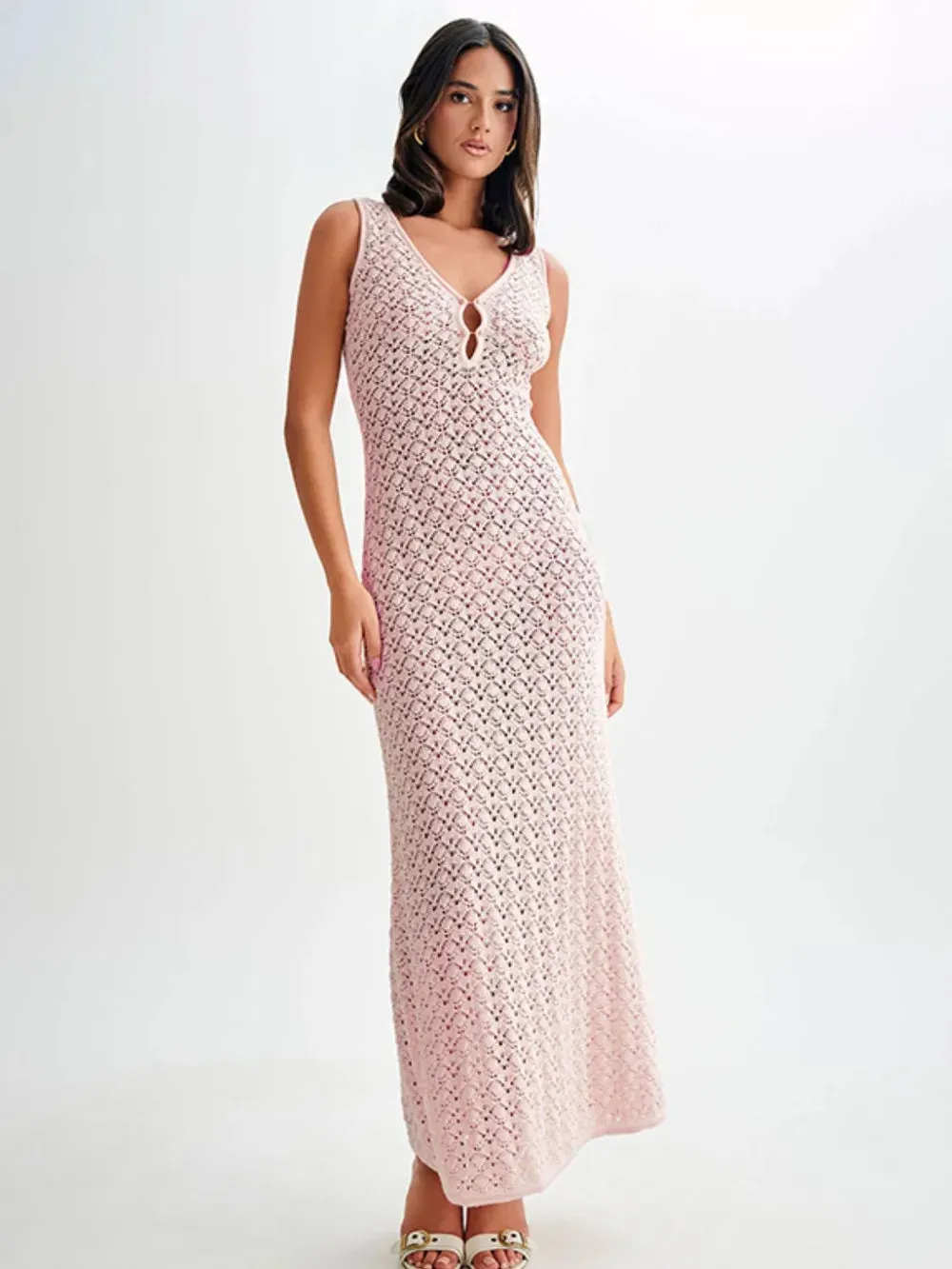 Openwork Sleeveless Maxi Dress sold by Gigi Laurent product image thumbnail 5