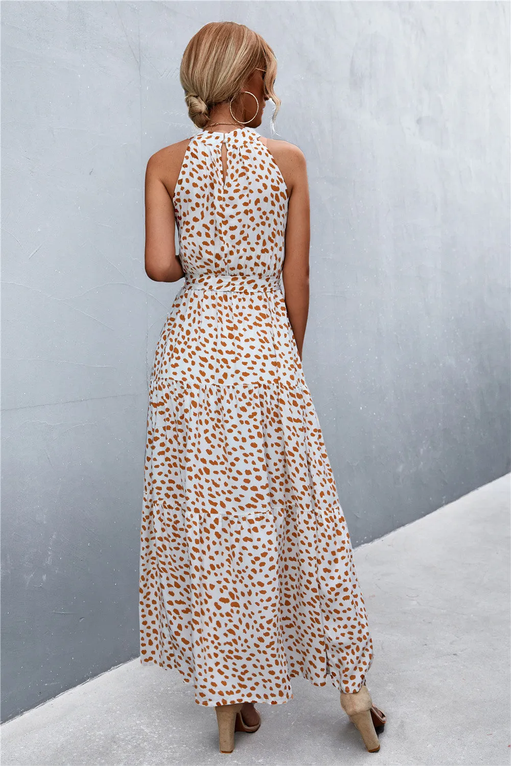 Printed Sleeveless Tie Waist Maxi Dress sold by Gigi Laurent product image thumbnail 3