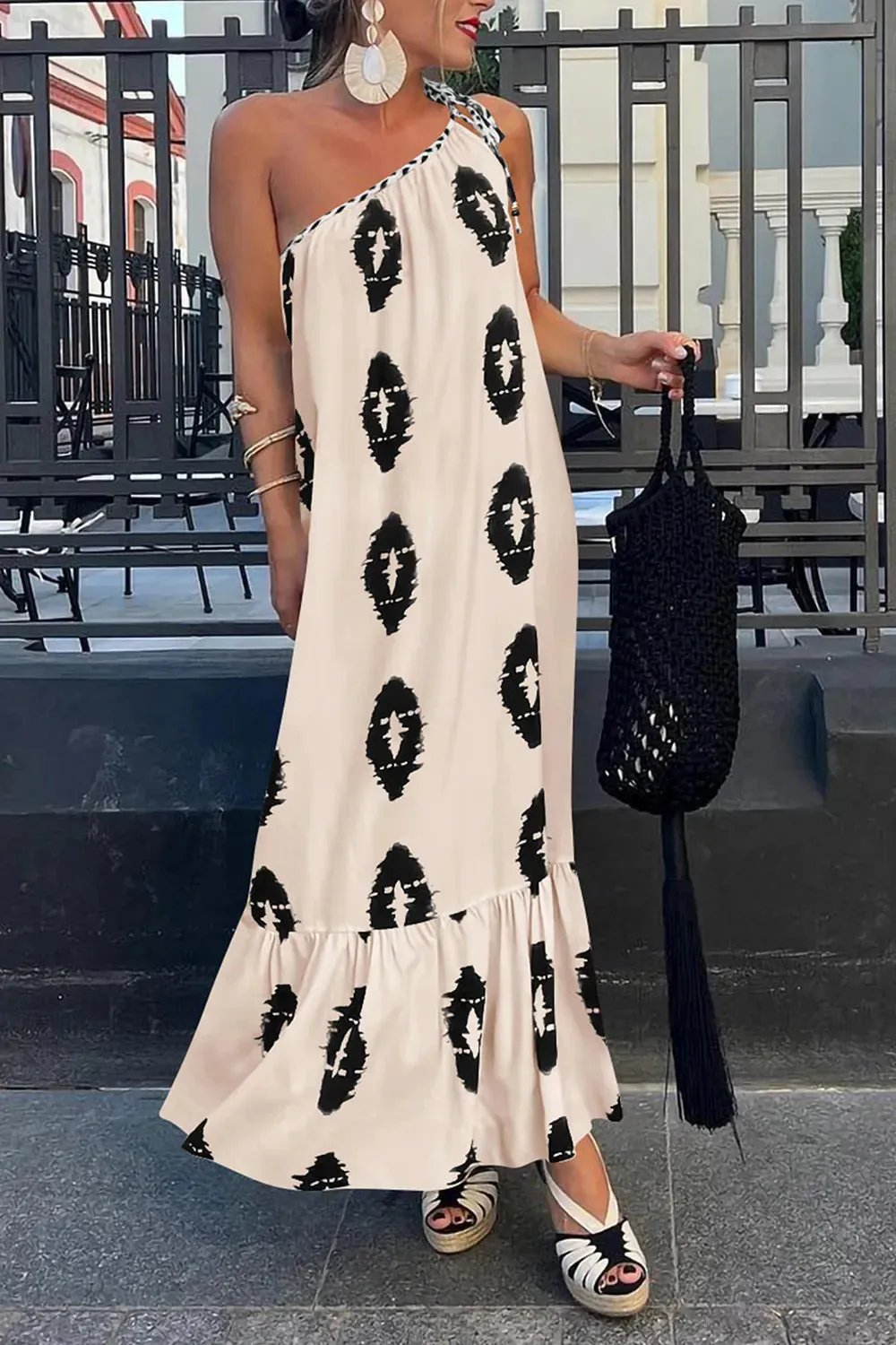 Printed Single Shoulder Maxi Dress sold by Gigi Laurent product image thumbnail 2
