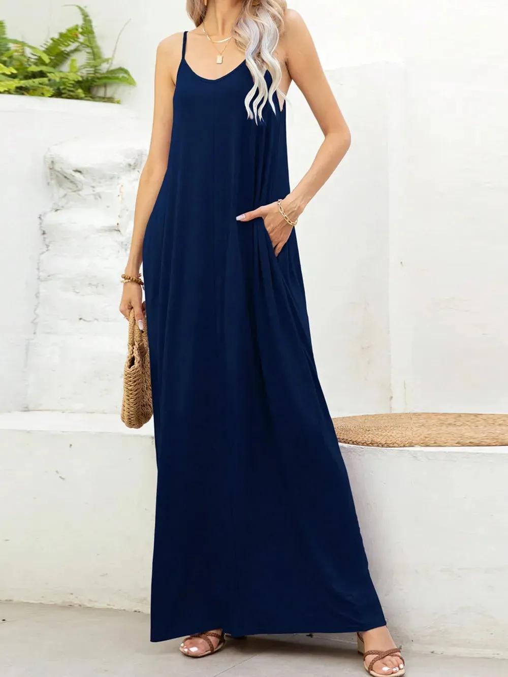 V-Neck Maxi Cami Dress with Pockets sold by Gigi Laurent product image thumbnail 5