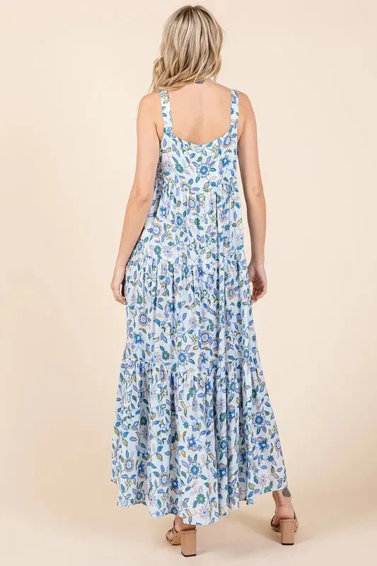 Mittoshop Flower Print Tiered Sleeveless Empire Maxi Dress sold by Gigi Laurent product image thumbnail 5