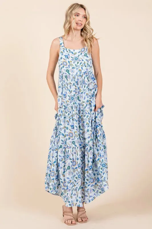 Mittoshop Flower Print Tiered Sleeveless Empire Maxi Dress sold by Gigi Laurent product image thumbnail 2