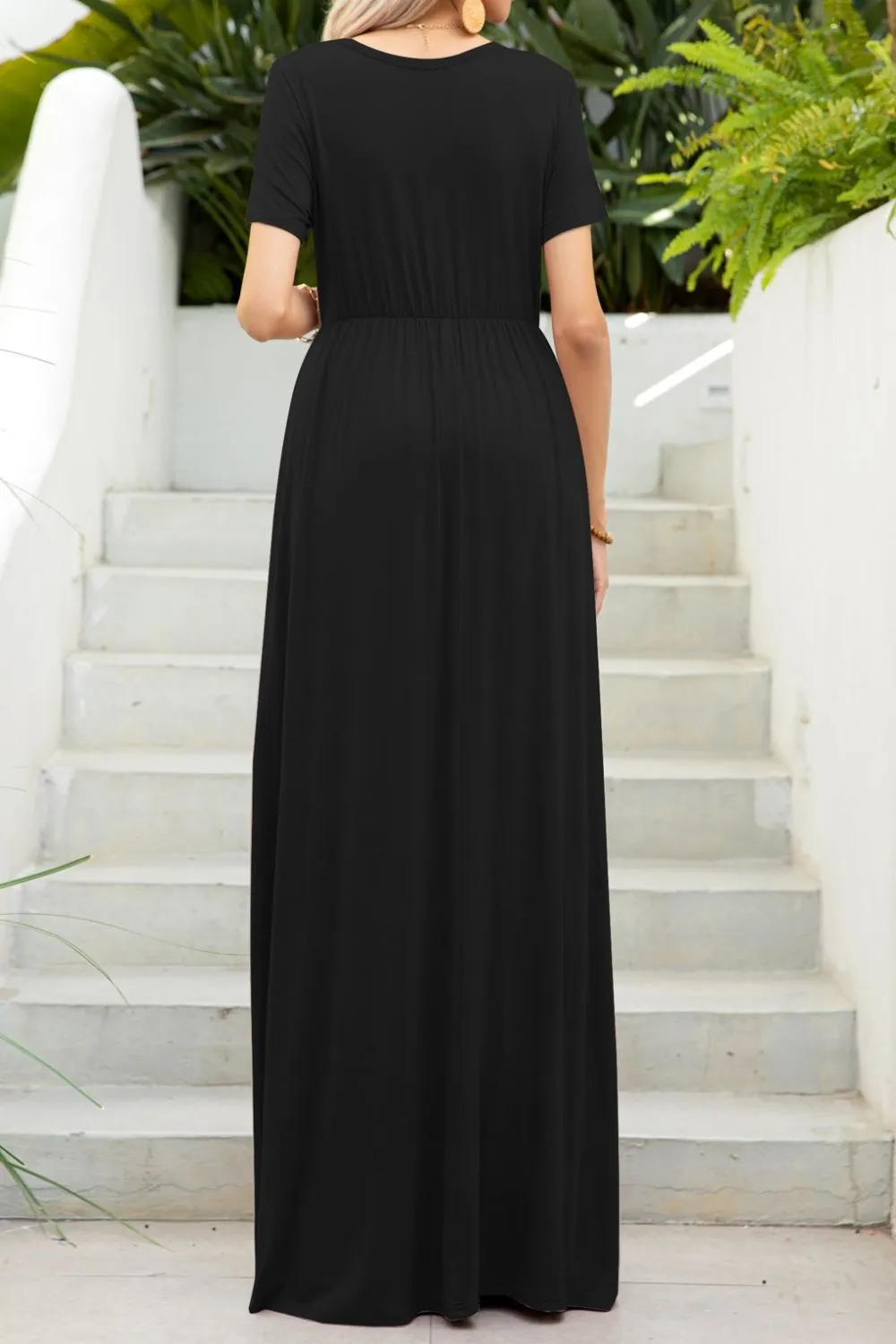 Round Neck Maxi Tee Dress with Pockets sold by Gigi Laurent product image thumbnail 2