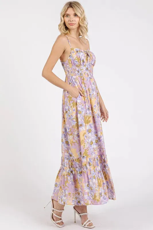 Mittoshop Floral Smocked Back Ruffled Hem Maxi Cami Dress sold by Gigi Laurent product image thumbnail 5