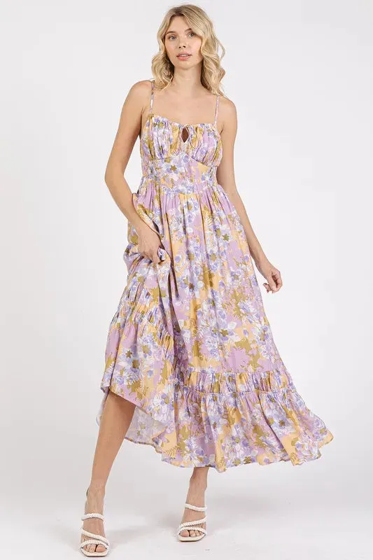 Mittoshop Floral Smocked Back Ruffled Hem Maxi Cami Dress sold by Gigi Laurent