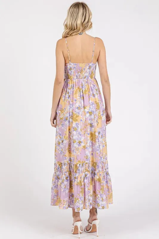 Mittoshop Floral Smocked Back Ruffled Hem Maxi Cami Dress sold by Gigi Laurent product image thumbnail 2