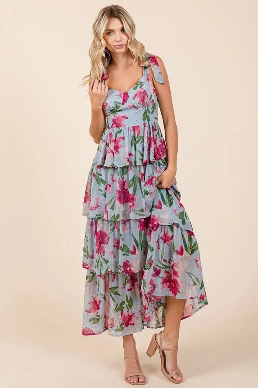 Mittoshop Layered Floral Sweetheart Neck Maxi Dress sold by Gigi Laurent product image thumbnail 5