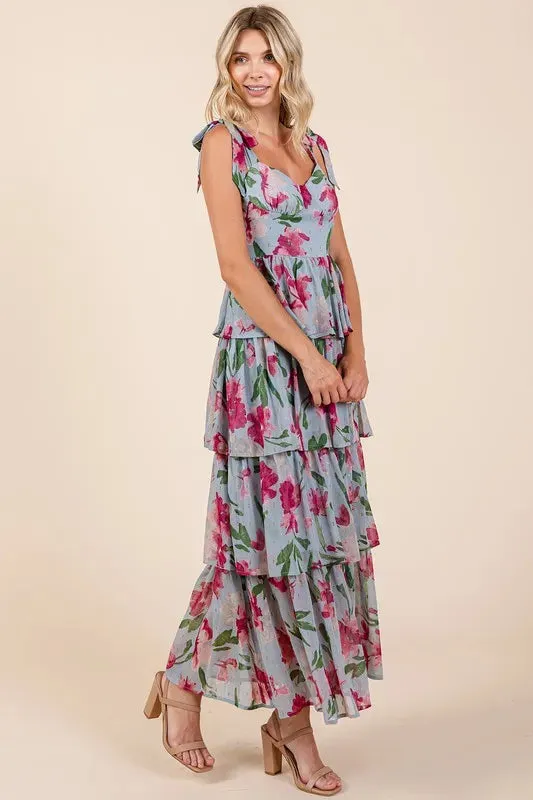 Mittoshop Layered Floral Sweetheart Neck Maxi Dress sold by Gigi Laurent product image thumbnail 4