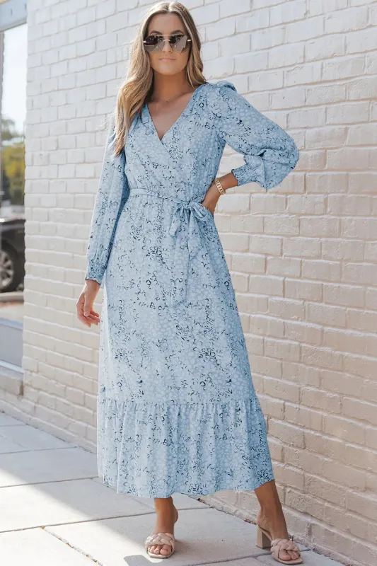 Printed Tie Front Ruffle Hem Dress sold by Gigi Laurent