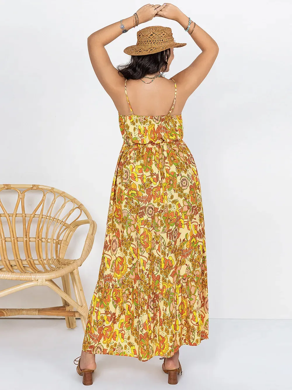 Plus Size Printed V-Neck Maxi Cami Dress sold by Gigi Laurent product image thumbnail 2