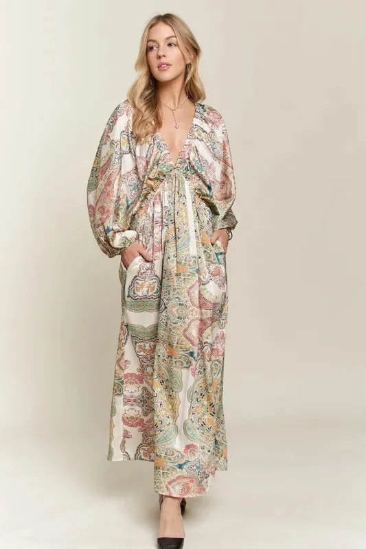 ADORA Printed V-Neck Batwing Sleeve Dress sold by Gigi Laurent product image thumbnail 2