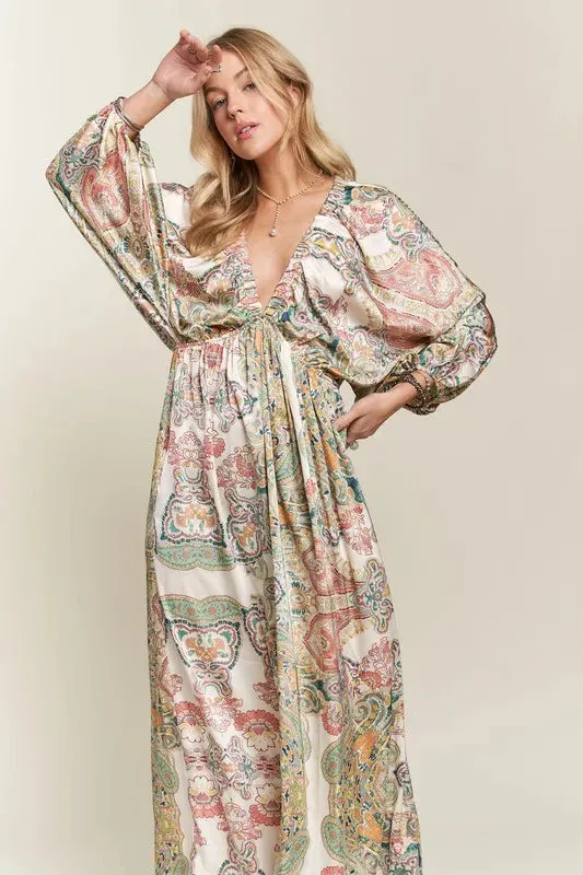 ADORA Printed V-Neck Batwing Sleeve Dress sold by Gigi Laurent product image thumbnail 5