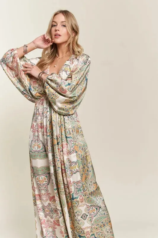 ADORA Printed V-Neck Batwing Sleeve Dress sold by Gigi Laurent product image thumbnail 3