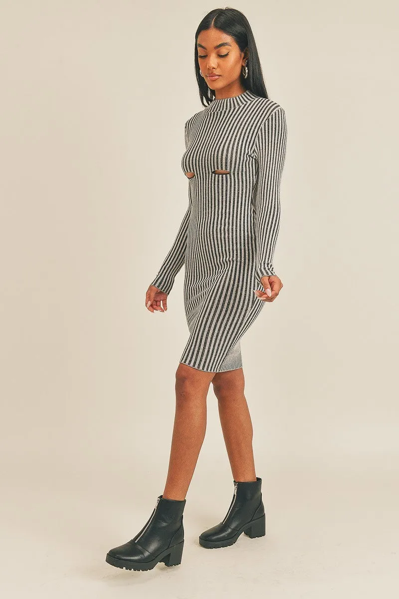 Long Sleeve Stripe Print Midi Dress sold by Gigi Laurent product image thumbnail 5