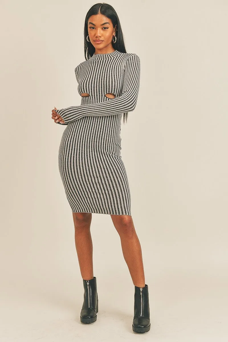 Long Sleeve Stripe Print Midi Dress sold by Gigi Laurent product image thumbnail 2