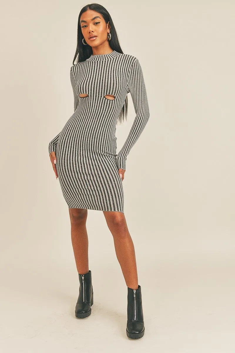 Long Sleeve Stripe Print Midi Dress sold by Gigi Laurent product image thumbnail 3