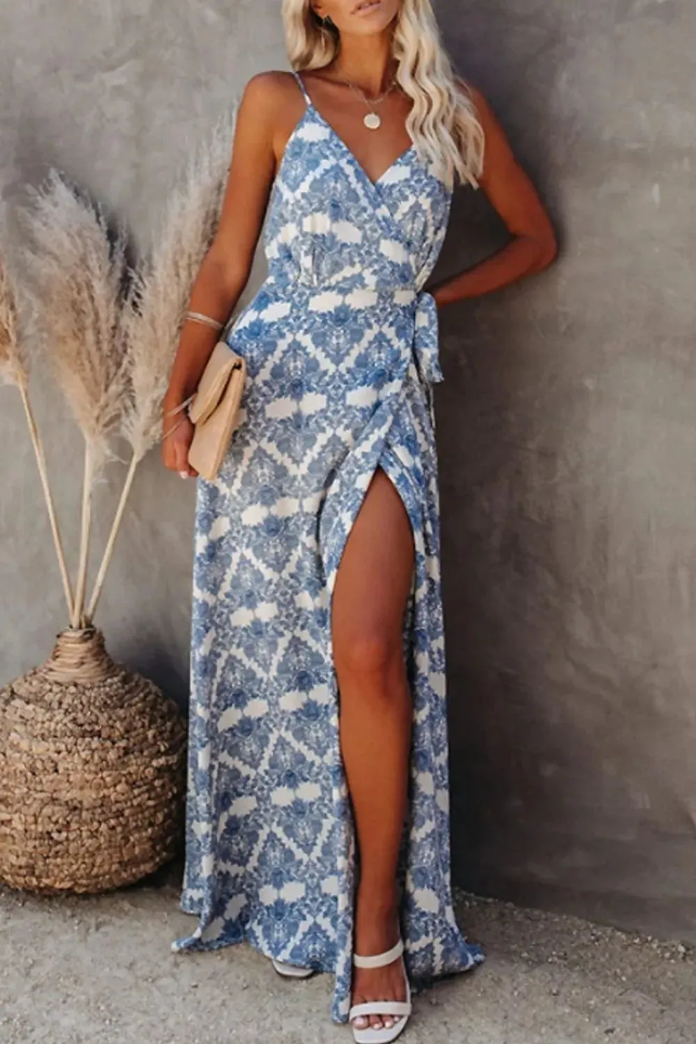 Printed Tied Maxi Cami Dress sold by Gigi Laurent