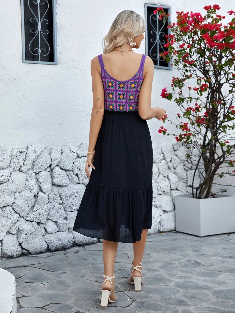 Openwork Wide Strap Midi Dress sold by Gigi Laurent product image thumbnail 2