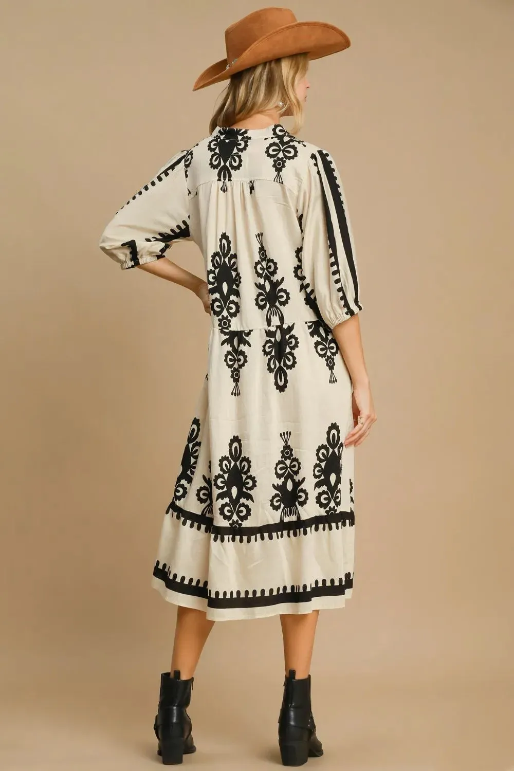 Umgee Printed Notched Midi Dress sold by Gigi Laurent product image thumbnail 3