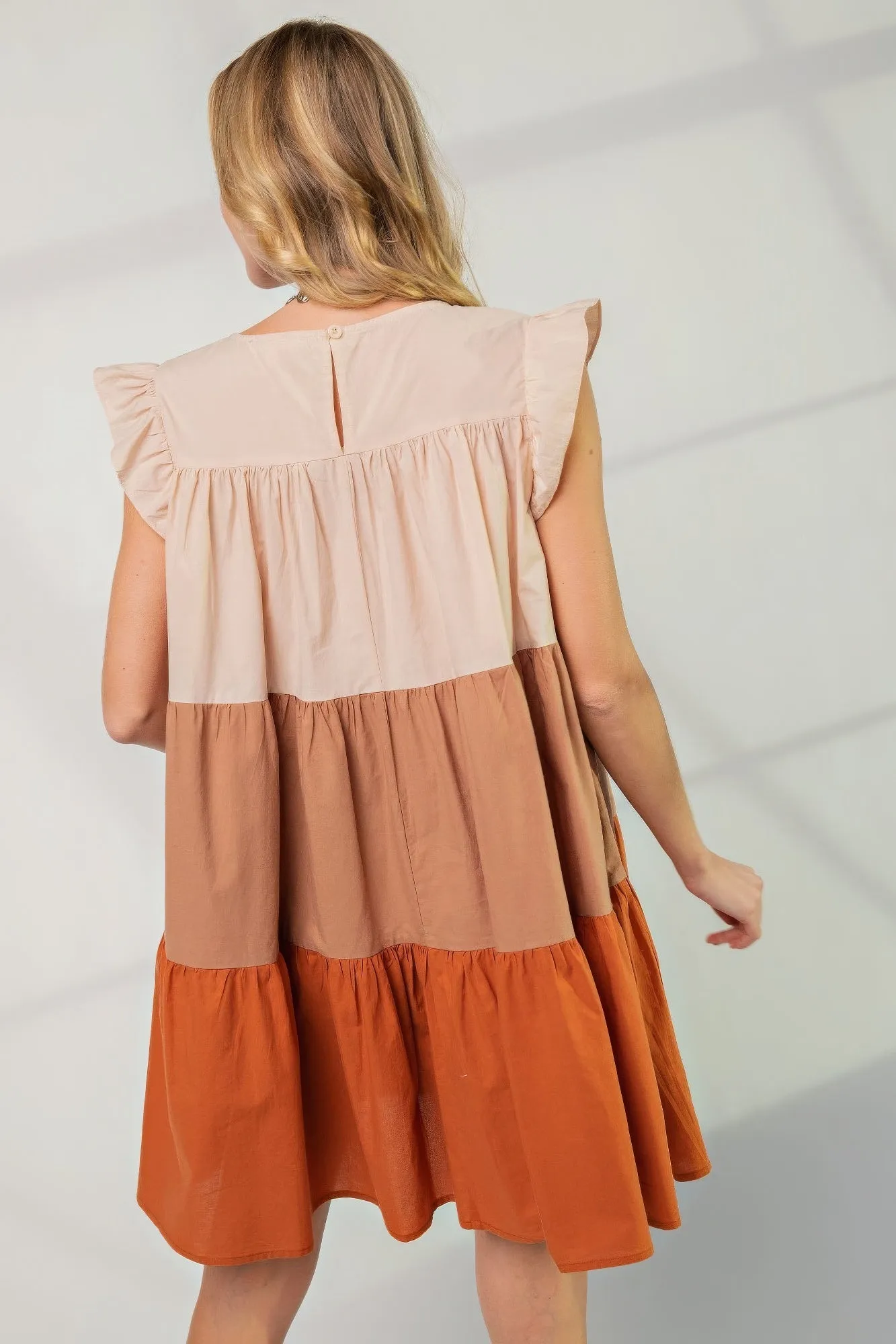 Poplin Tiered Color Block Dress sold by Gigi Laurent product image thumbnail 3