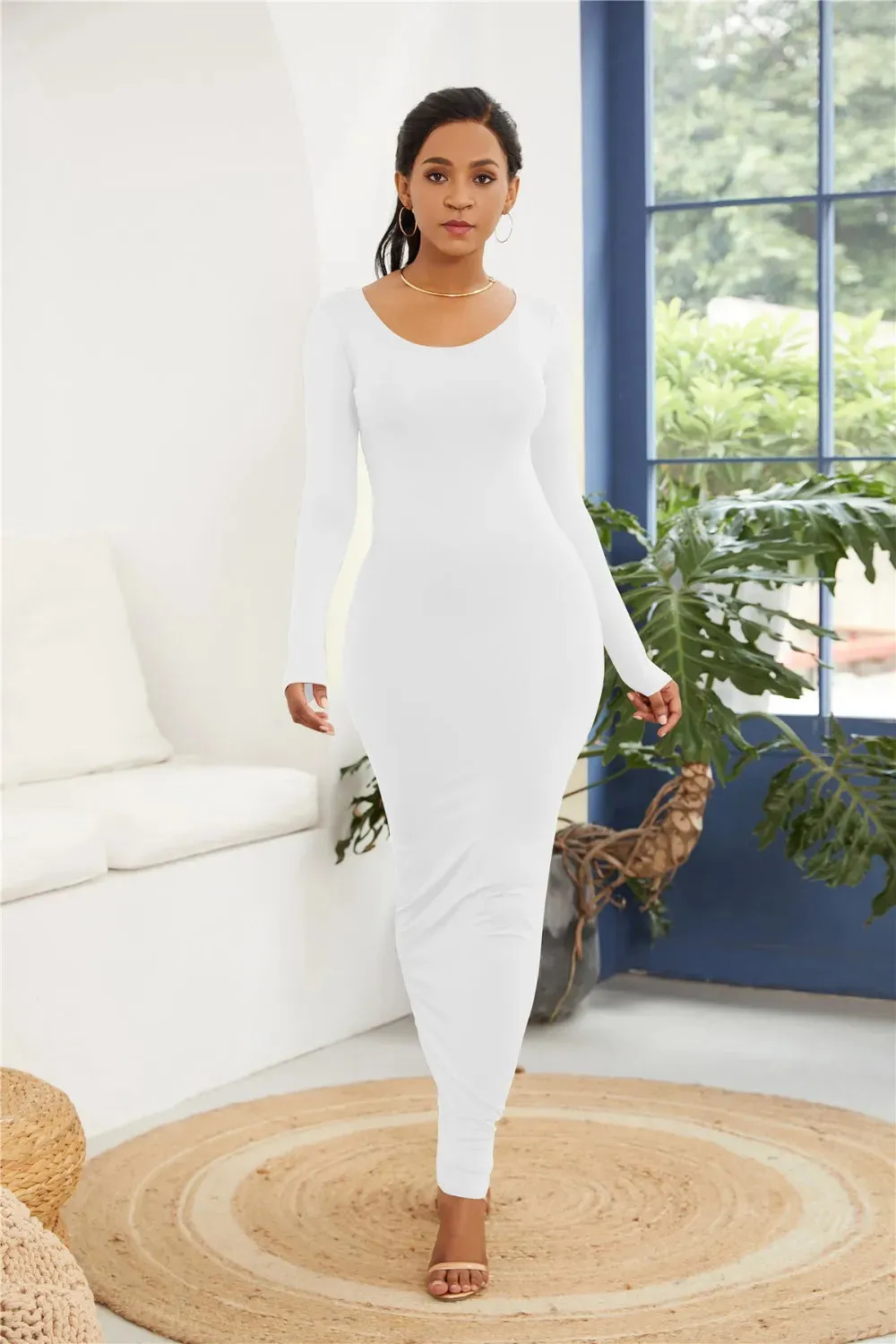 Round Neck Long Sleeve Maxi Wrap Dress sold by Gigi Laurent product image thumbnail 4