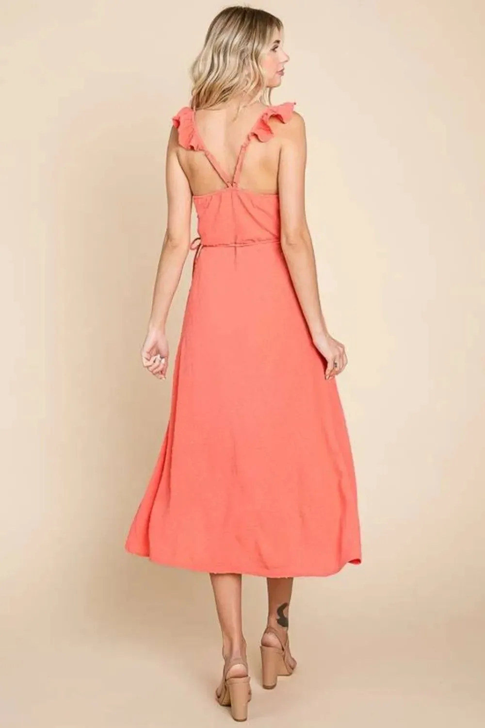 Culture Code Ruffle Detail Surplice Wrap Slip Dress sold by Gigi Laurent product image thumbnail 2