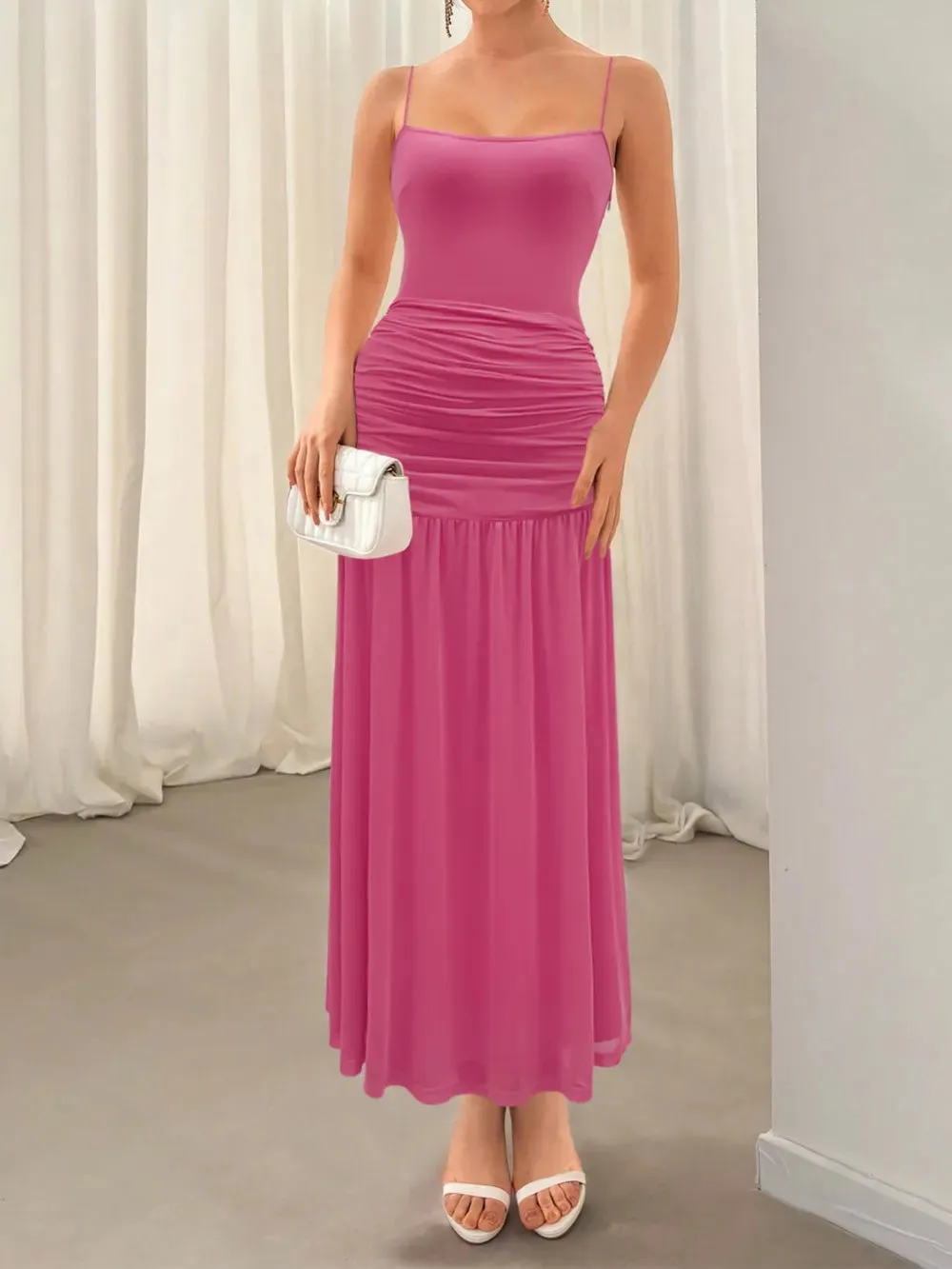 Ruched Maxi Cami Dress sold by Gigi Laurent product image thumbnail 5