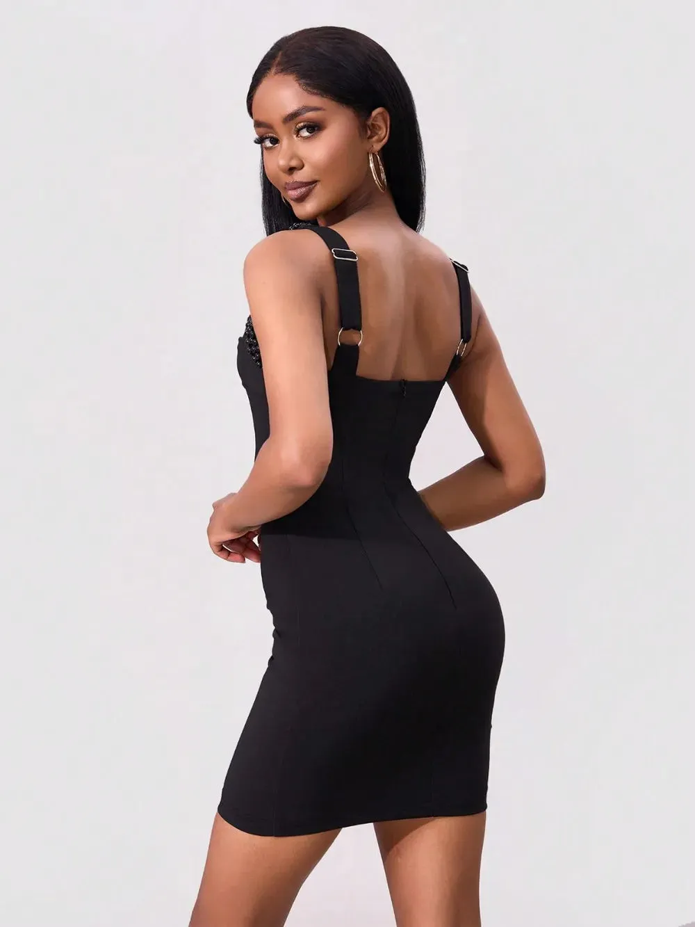 Bead Trim Wide Strap Wrap Dress sold by Gigi Laurent product image thumbnail 2