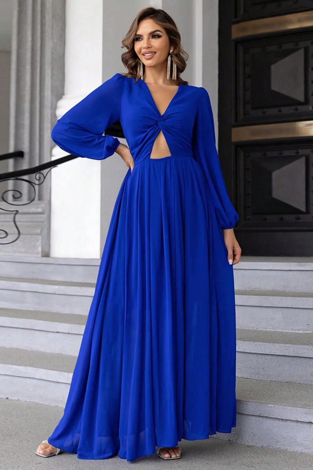 Twist Front Cutout Long Sleeve Dress sold by Gigi Laurent product image thumbnail 4