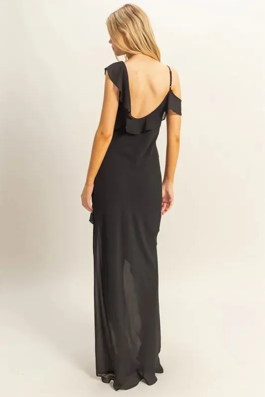 HYFVE Chiffon Ruffle Trim Midi Dress sold by Gigi Laurent product image thumbnail 3