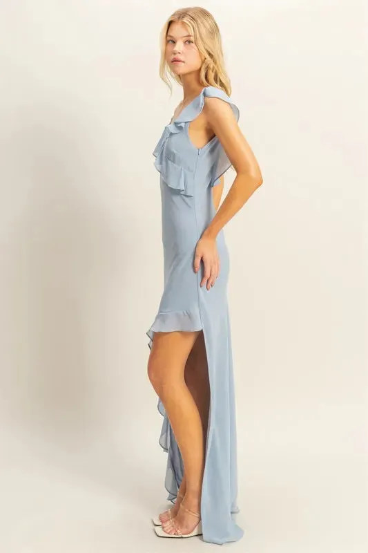 HYFVE Chiffon Ruffle Trim Midi Dress sold by Gigi Laurent product image thumbnail 2
