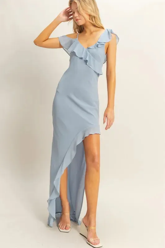 HYFVE Chiffon Ruffle Trim Midi Dress sold by Gigi Laurent product image thumbnail 5