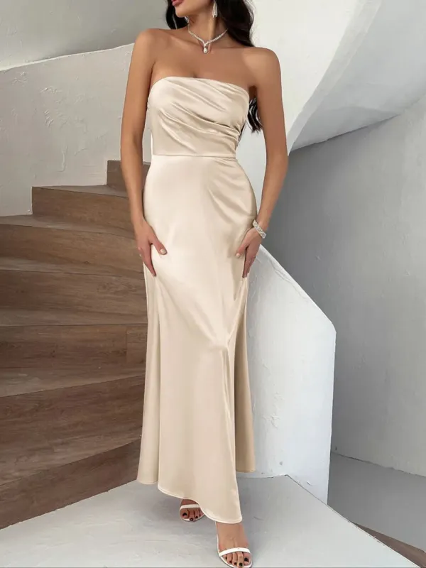 Devine Ruched Tube Maxi Dress sold by Gigi Laurent