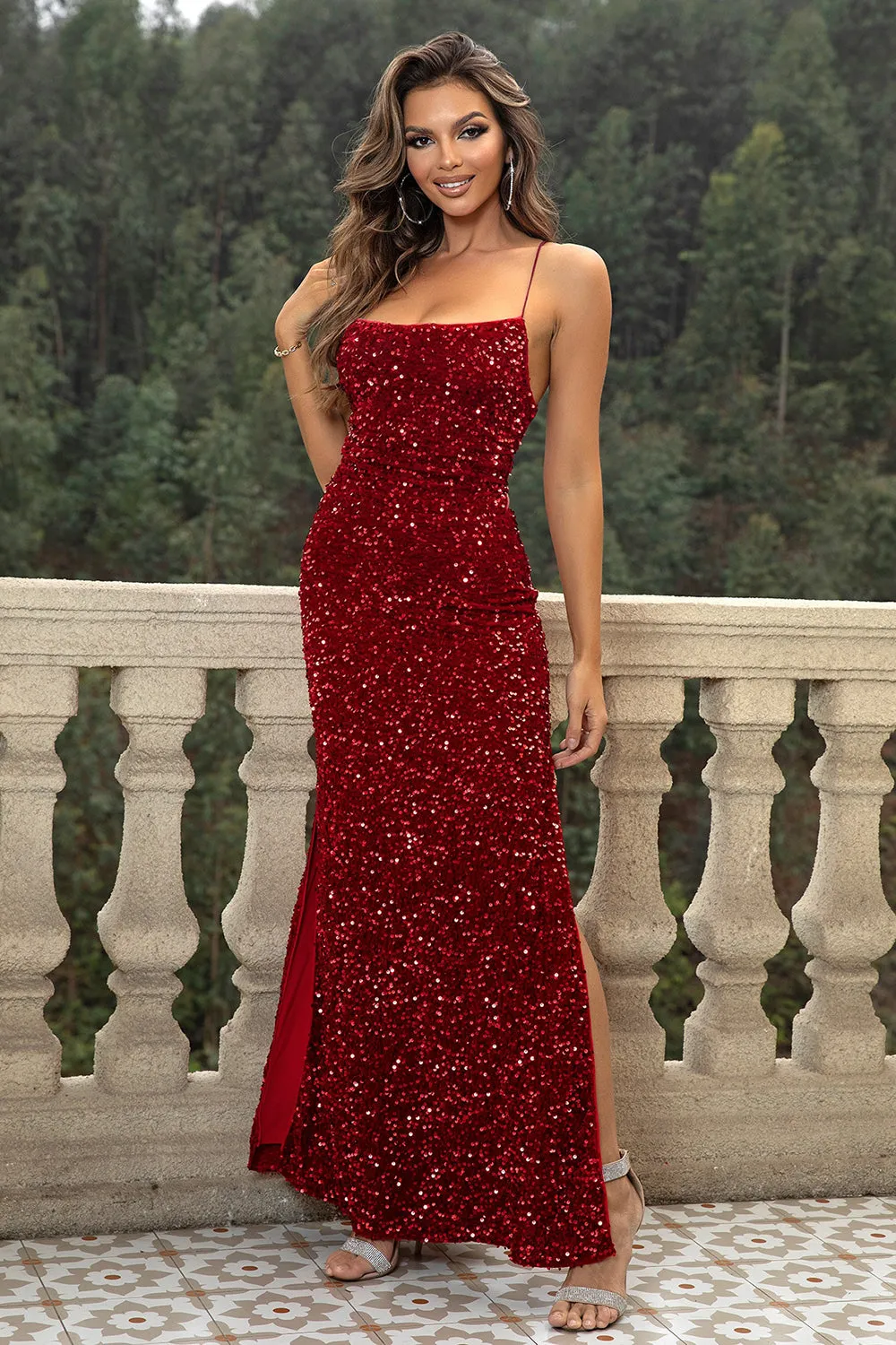 Sequin Backless Split Maxi Dress sold by Gigi Laurent product image thumbnail 3