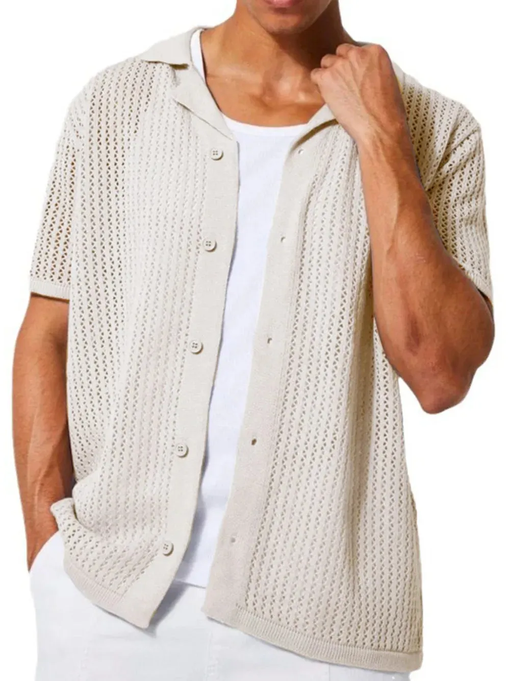 Men's Full Size Button Down Short Sleeve Shirt Plus Size sold by Gigi Laurent product image thumbnail 3