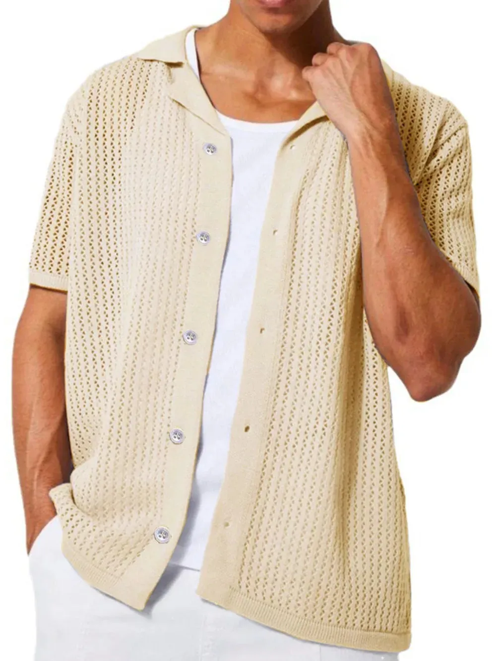 Men's Full Size Button Down Short Sleeve Shirt Plus Size sold by Gigi Laurent product image thumbnail 4