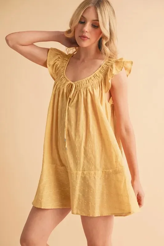 Aemi+Co Ruffled Cap Sleeve Cotton Tunic Mini Dress sold by Gigi Laurent product image thumbnail 4