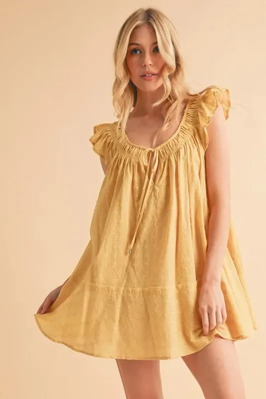 Aemi+Co Ruffled Cap Sleeve Cotton Tunic Mini Dress sold by Gigi Laurent product image thumbnail 2