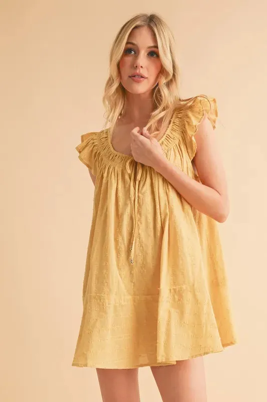 Aemi+Co Ruffled Cap Sleeve Cotton Tunic Mini Dress sold by Gigi Laurent product image thumbnail 3